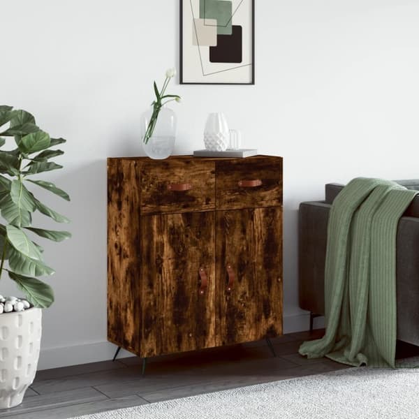 Skænk 69,5x34x90 cm konstrueret træ røget egetræsfarve - Skænk - Skænke - Home & Living