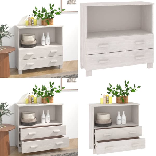 Skænk HAMAR 85x35x80 cm massivt fyrretræ hvid - Skænk - Skænke - Home & Living