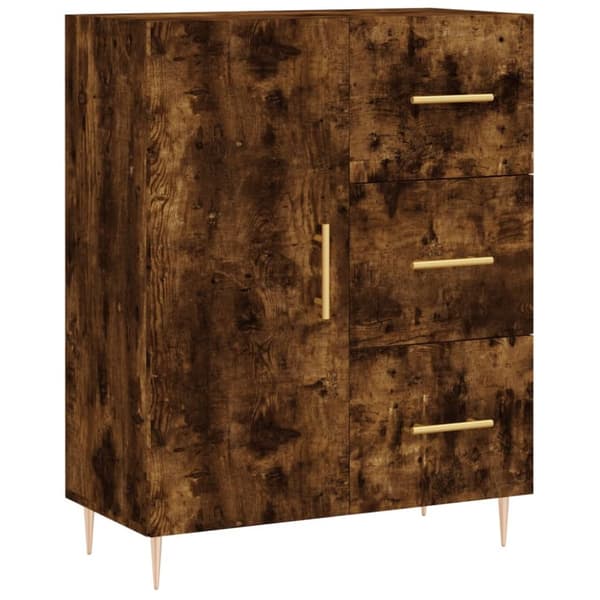 Skänk rökfärgad ek 69,5x34x90 cm konstruerat trä - Skänk - Skänkar - Home & Living