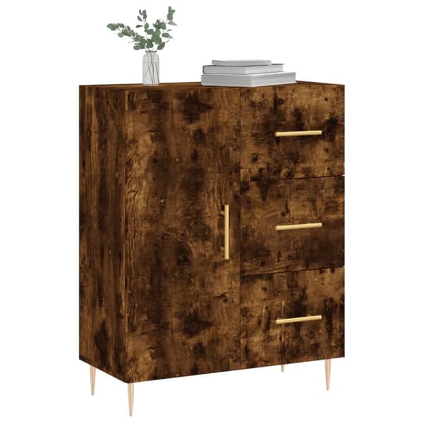 Skänk rökfärgad ek 69,5x34x90 cm konstruerat trä - Skänk - Skänkar - Home & Living