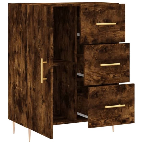 Skänk rökfärgad ek 69,5x34x90 cm konstruerat trä - Skänk - Skänkar - Home & Living