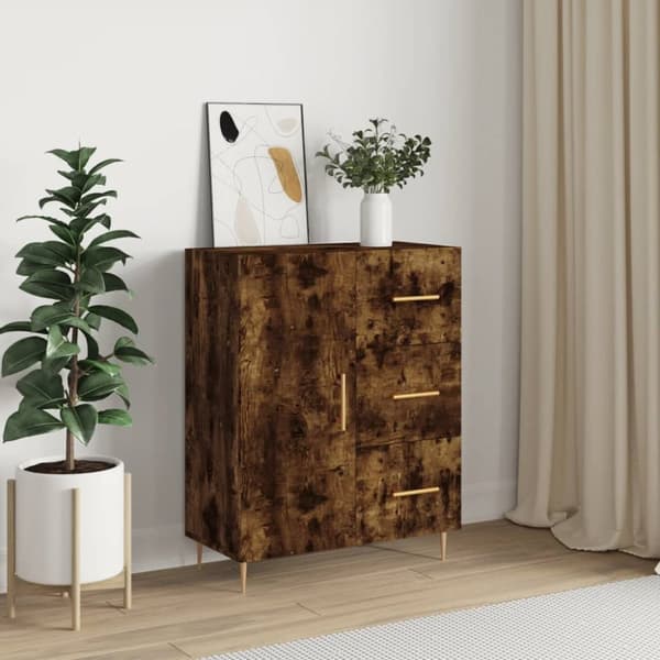 Skänk rökfärgad ek 69,5x34x90 cm konstruerat trä - Skänk - Skänkar - Home & Living