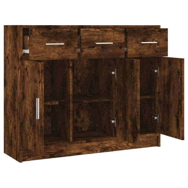 Skänk rökfärgad ek 91x28x75 cm konstruerat trä - Skänk - Skänk - Home & Living