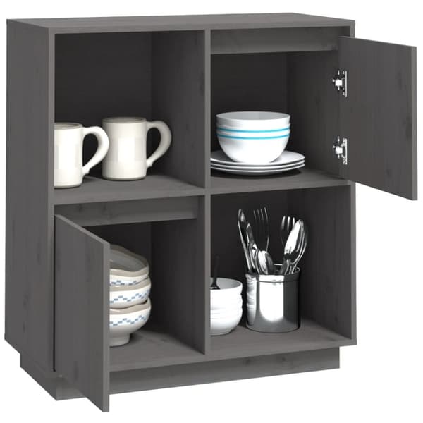 Senkki harmaa 74x35x80 cm täysi mänty - Senkki - Senkit - Home & Living