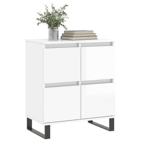 Skænk 60x35x70 cm konstrueret træ hvid højglans - Skænk - Skænke - Home & Living
