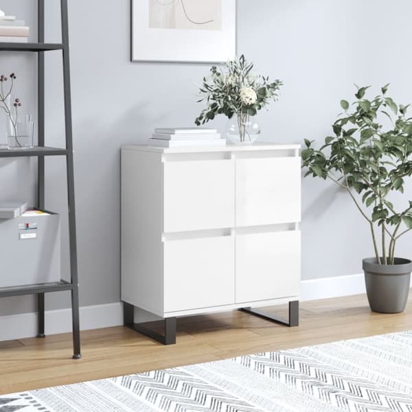 Skænk 60x35x70 cm konstrueret træ hvid højglans - Skænk - Skænke - Home & Living
