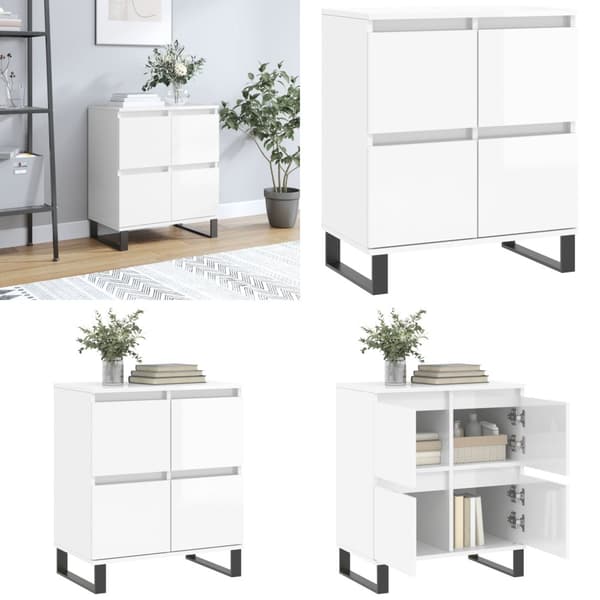 Skænk 60x35x70 cm konstrueret træ hvid højglans - Skænk - Skænke - Home & Living