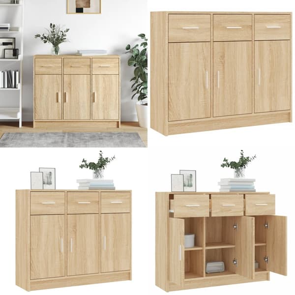 Skänk sonoma-ek 91x28x75 cm konstruerat trä - Skänk - Skänk - Home & Living