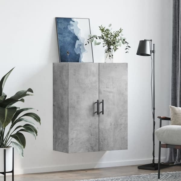 Væghængt skab 69,5x34x90 cm konstrueret træ betongrå - Vægskab - Vægskabe - Home & Living