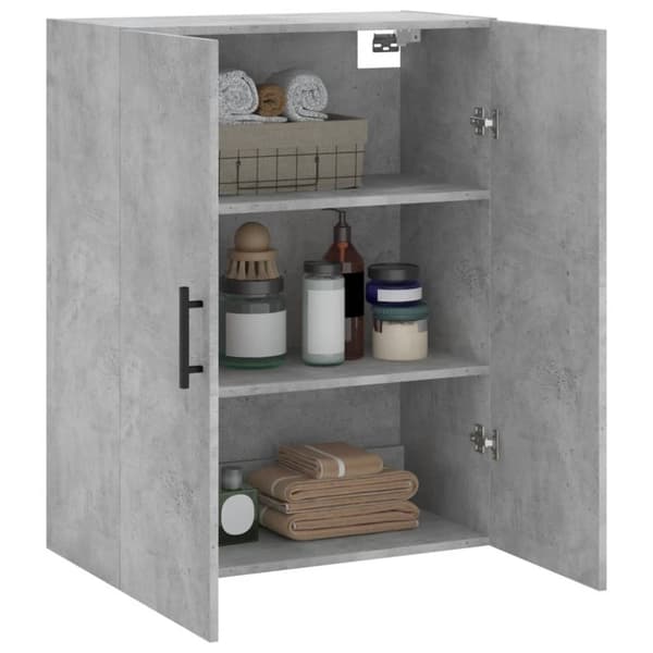 Væghængt skab 69,5x34x90 cm konstrueret træ betongrå - Vægskab - Vægskabe - Home & Living