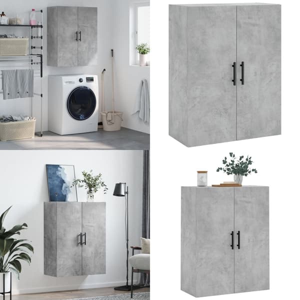 Væghængt skab 69,5x34x90 cm konstrueret træ betongrå - Vægskab - Vægskabe - Home & Living