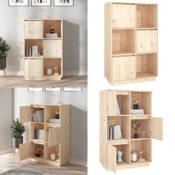 Højskab 74x35x117 cm massivt fyrretræ - Højskab - Højskabe - Home & Living