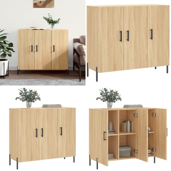 Skänk sonoma-ek 90x34x80 cm konstruerat trä - Byrå - Byråer - Home & Living