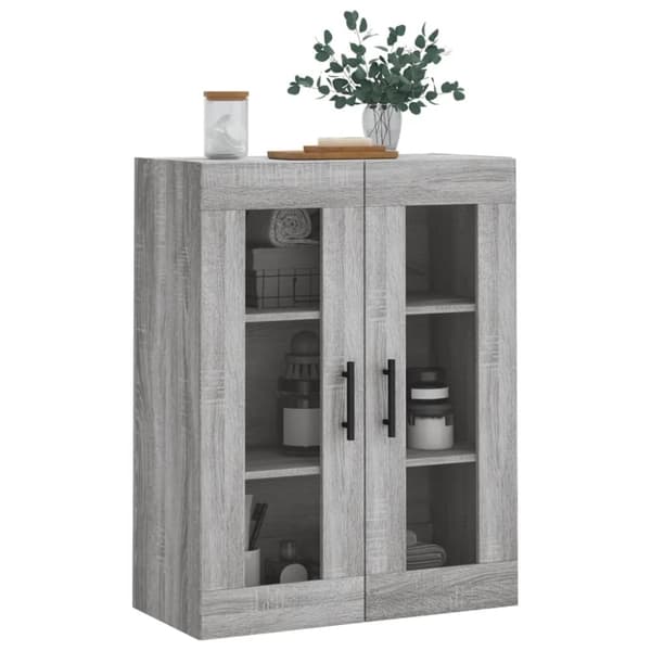 Væghængt skab 69,5x34x90 cm konstrueret træ grå sonoma-eg - Vægskab - Vægskabe - Home & Living