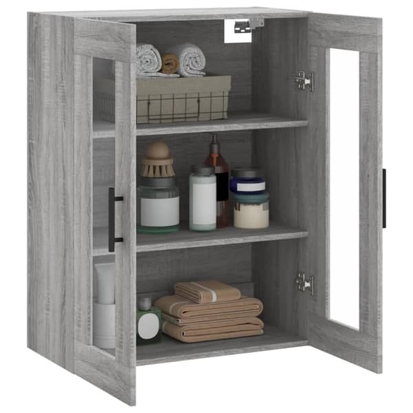 Væghængt skab 69,5x34x90 cm konstrueret træ grå sonoma-eg - Vægskab - Vægskabe - Home & Living