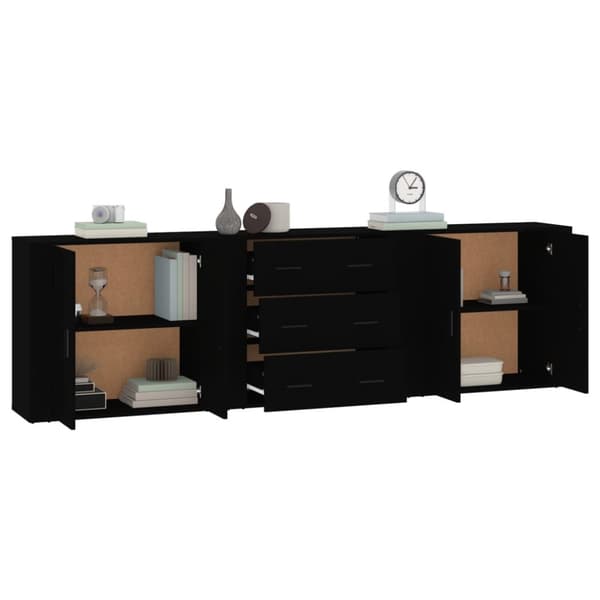 Senkit 3 kpl musta tekninen puu - Senkki - Senkit - Home & Living
