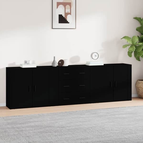 Senkit 3 kpl musta tekninen puu - Senkki - Senkit - Home & Living