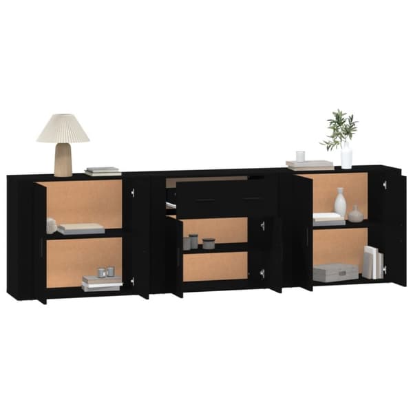 Senkit 3 kpl musta tekninen puu - Senkki - Senkit - Home & Living