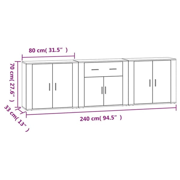 Senkit 3 kpl musta tekninen puu - Senkki - Senkit - Home & Living