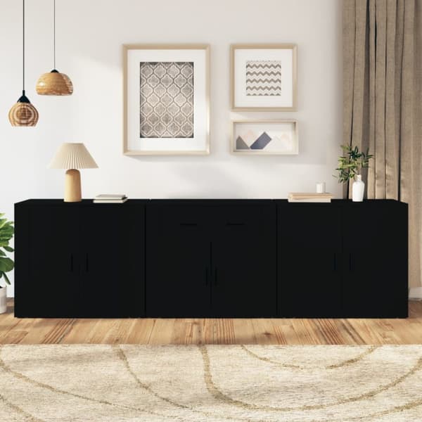 Senkit 3 kpl musta tekninen puu - Senkki - Senkit - Home & Living