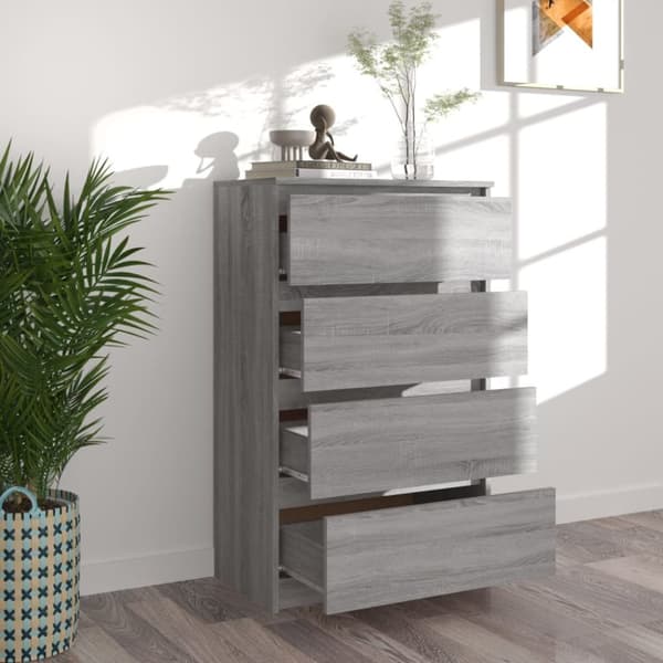 Kommode 60x35x98,5 cm konstrueret træ grå sonoma-eg - Skænk Skænke - Skab - Home & Living