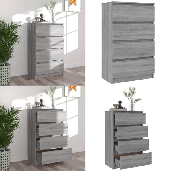 Kommode 60x35x98,5 cm konstrueret træ grå sonoma-eg - Skænk Skænke - Skab - Home & Living