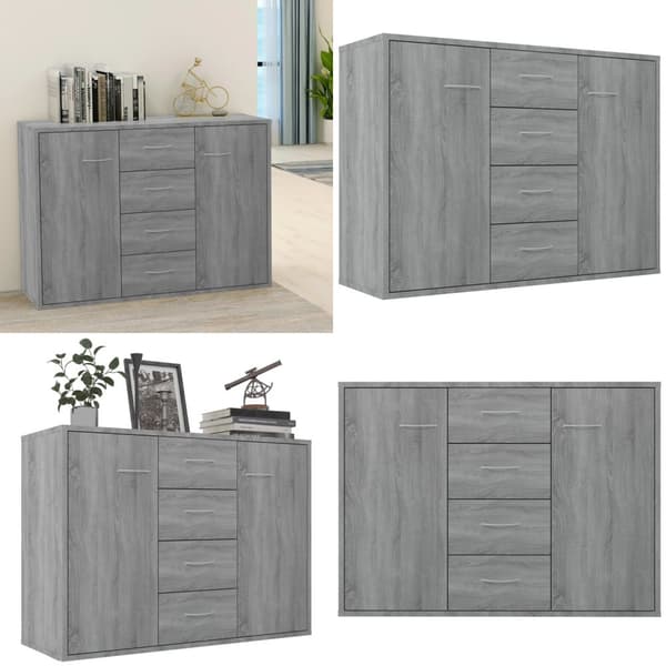 Skænk 88x30x65 cm konstrueret træ grå sonoma-eg - Skænk - Skænke - Home & Living