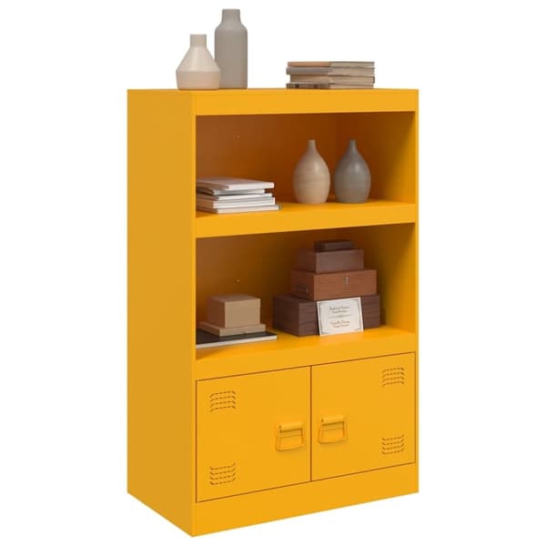 vidaXL Skjenk sennepsgul 67x39x107 cm stål