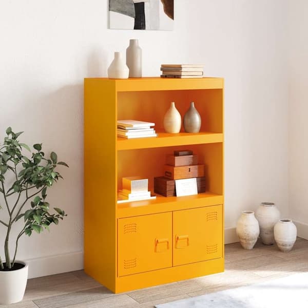 vidaXL skab 67x39x107 cm stål sennepsgul