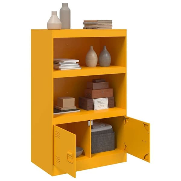 vidaXL skab 67x39x107 cm stål sennepsgul