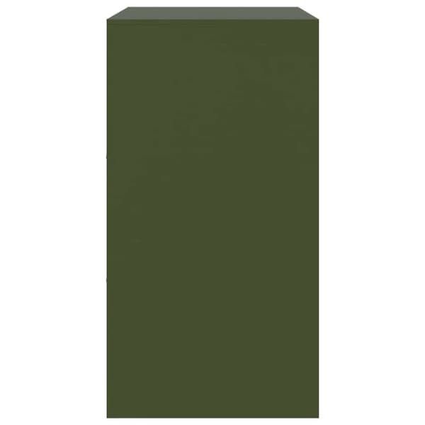 vidaXL skænk 67x39x73 cm stål olivengrøn