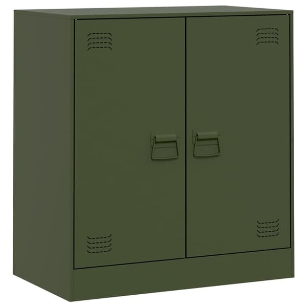vidaXL skænk 67x39x73 cm stål olivengrøn