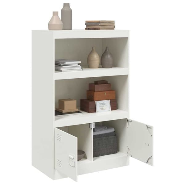 vidaXL Skjenk hvit 67x39x107 cm stål