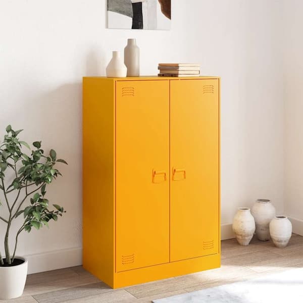 vidaXL skab 67x39x107 cm stål sennepsgul