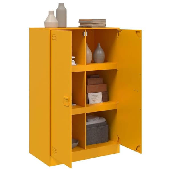 vidaXL skab 67x39x107 cm stål sennepsgul