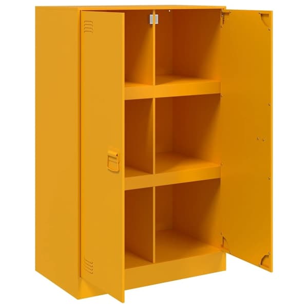 vidaXL skab 67x39x107 cm stål sennepsgul