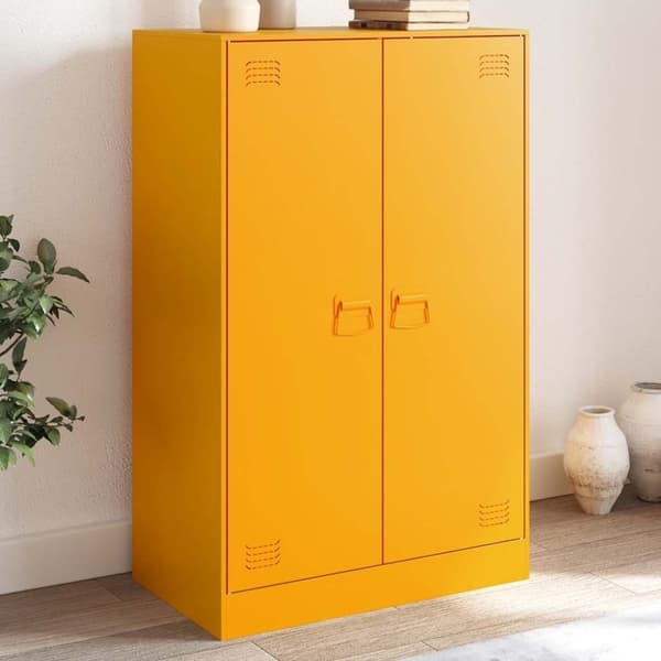 vidaXL skab 67x39x107 cm stål sennepsgul