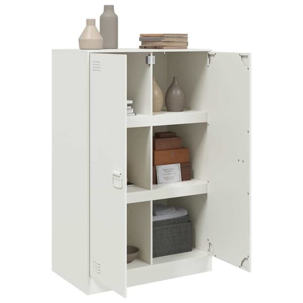 vidaXL Skänk vit 67x39x107 cm stål