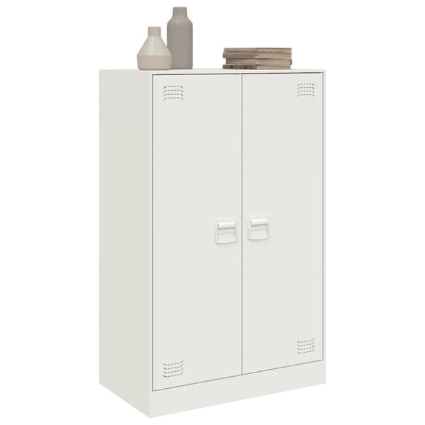 vidaXL Skänk vit 67x39x107 cm stål
