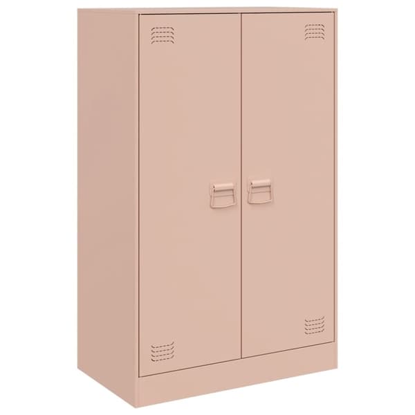 vidaXL Skänk rosa 67x39x107 cm stål