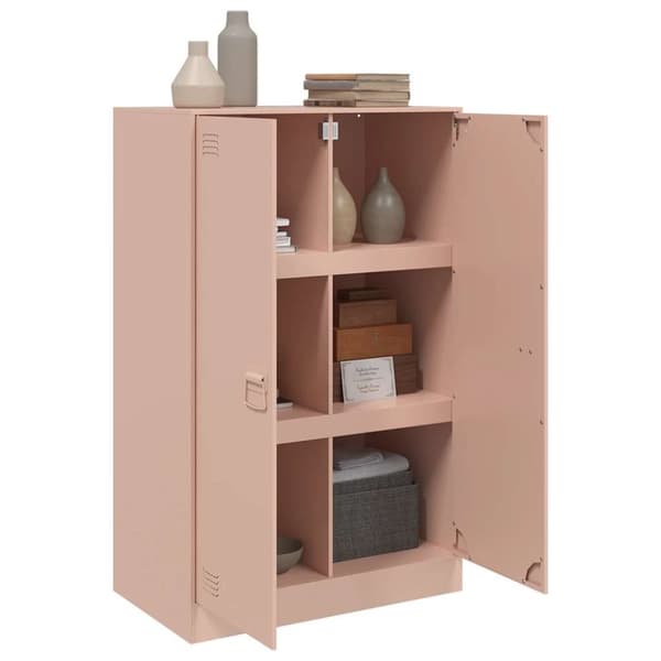 vidaXL Skänk rosa 67x39x107 cm stål