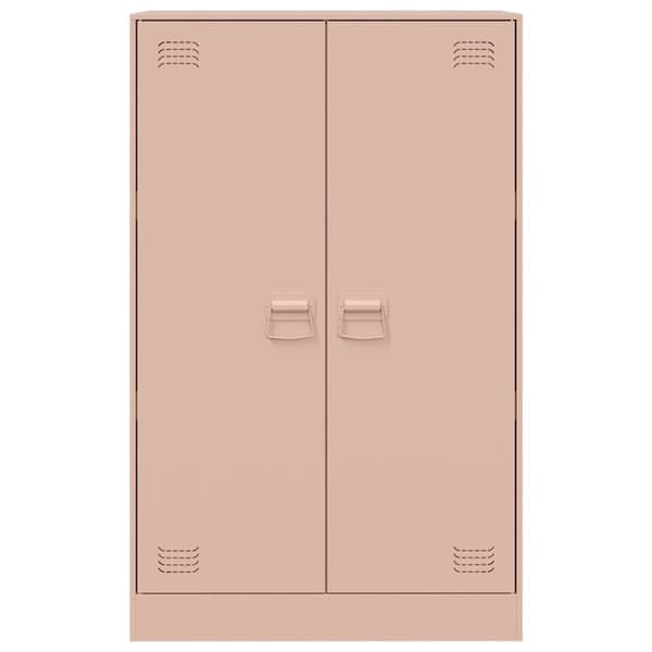 vidaXL skab 67x39x107 cm stål lyserød