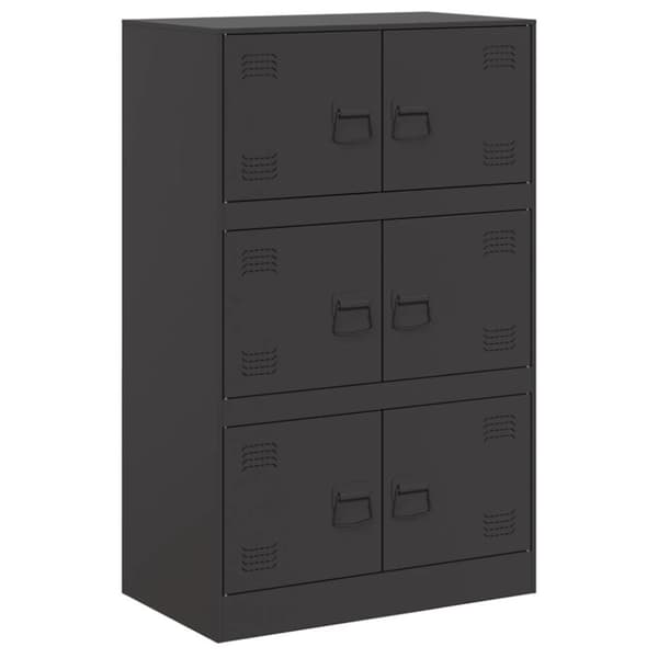 vidaXL skænk 67x39x107 cm stål sort