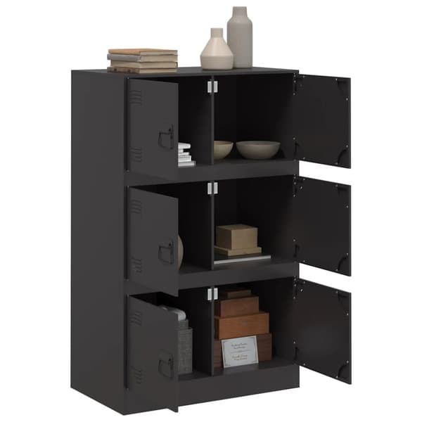 vidaXL skænk 67x39x107 cm stål sort