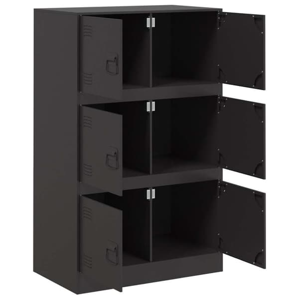vidaXL skænk 67x39x107 cm stål sort