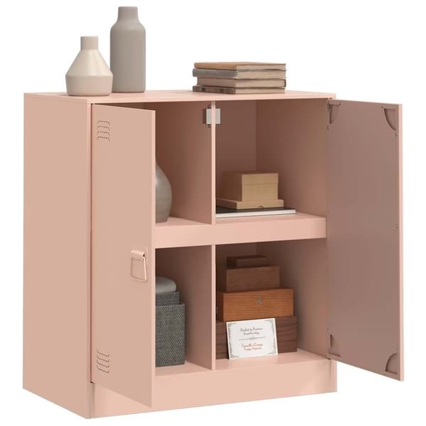 vidaXL Skänk rosa 67x39x73 cm stål