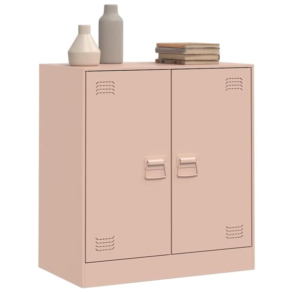 vidaXL Skänk rosa 67x39x73 cm stål