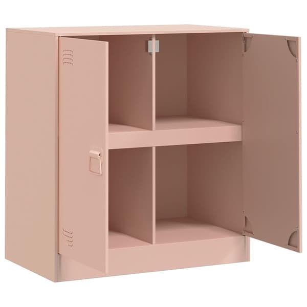 vidaXL Skänk rosa 67x39x73 cm stål