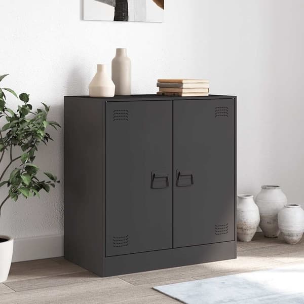 vidaXL skænk 67x39x73 cm stål sort