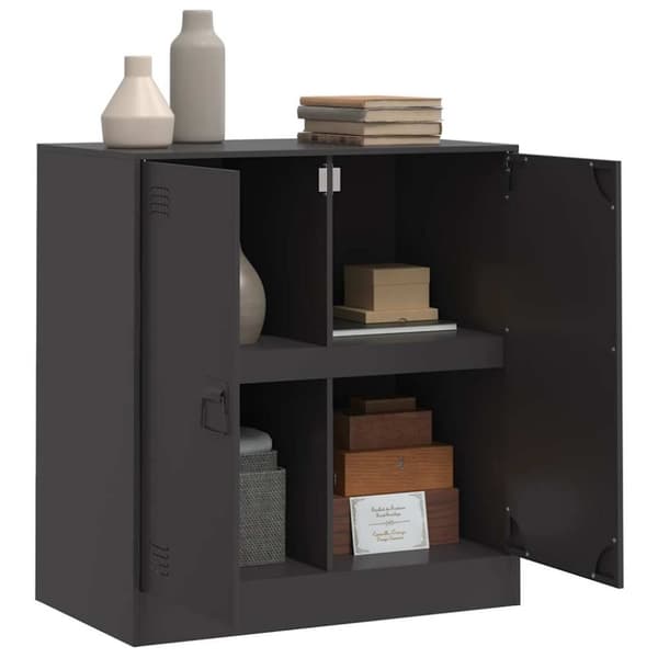 vidaXL skænk 67x39x73 cm stål sort